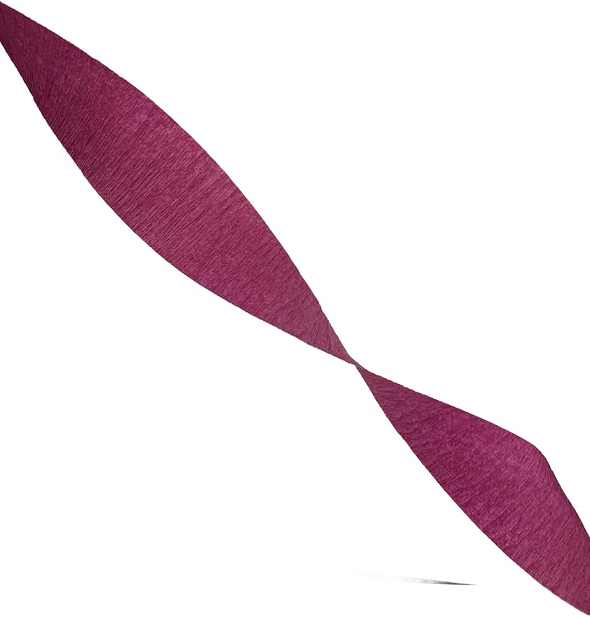 Maroon and White Crepe Paper Streamers, Made in USA