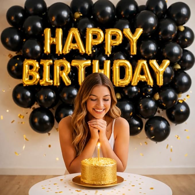 Black Balloons 100 Pack, 12 Inch Round Latex Party Balloons, Black Balloon Helium, Black Themed Graduation Halloween Birthday New Years Backdrop Prom Party Decorations