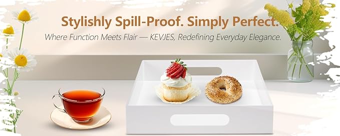 Acrylic Tray with Embedded Handle, 10x15 Inch, White