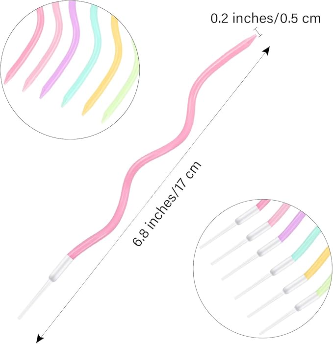 48 Pieces Twisty Birthday Spiral Cake Candles with Holders Long Thin Curly Coil Metallic Cake Cupcake Candles for Birthday Wedding Party Decoration(Colorful)