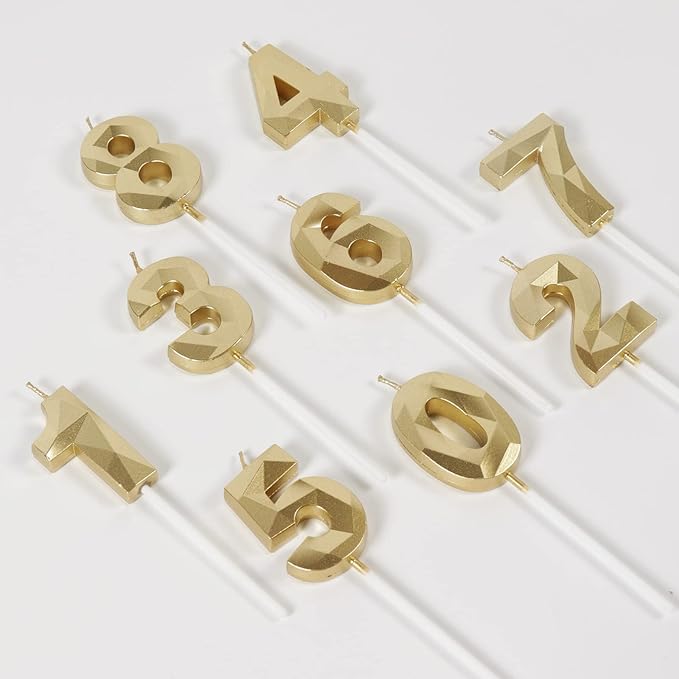 Number 20 Candles,20th Birthday Candles,Gold Happy Birthday Candle for Cake,3D Design Cake Topper Decorations for Boy Men Pet Birthday Party Wedding Anniversary Celebration Supplies