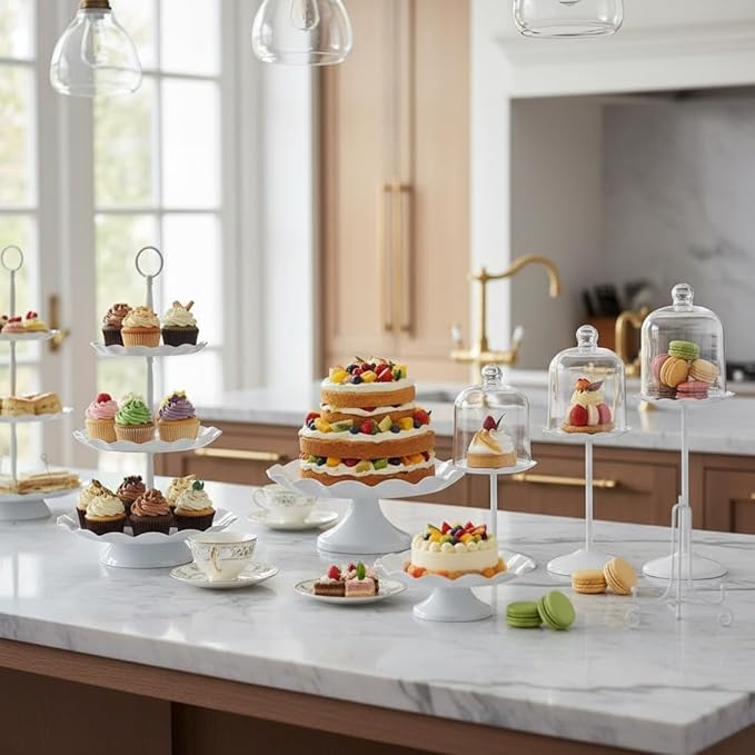 16 Pieces Cake Stands Metal Cupcake Holders Set for Graduation Party Dessert Table Wedding Baby Shower Birthday Tea Party Anniversary Christmas Antique European Decoration Fruits Snack Plate Tray