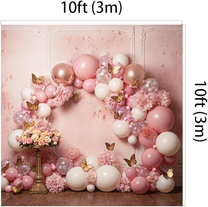 Kate 10x10ft Sweet 1st Birthday Backdrops for Photography Colorful Balloons Background Butterflies with Flowers Backgrounds Sweet Baby Birthday Party Decoration Studio Backdrop