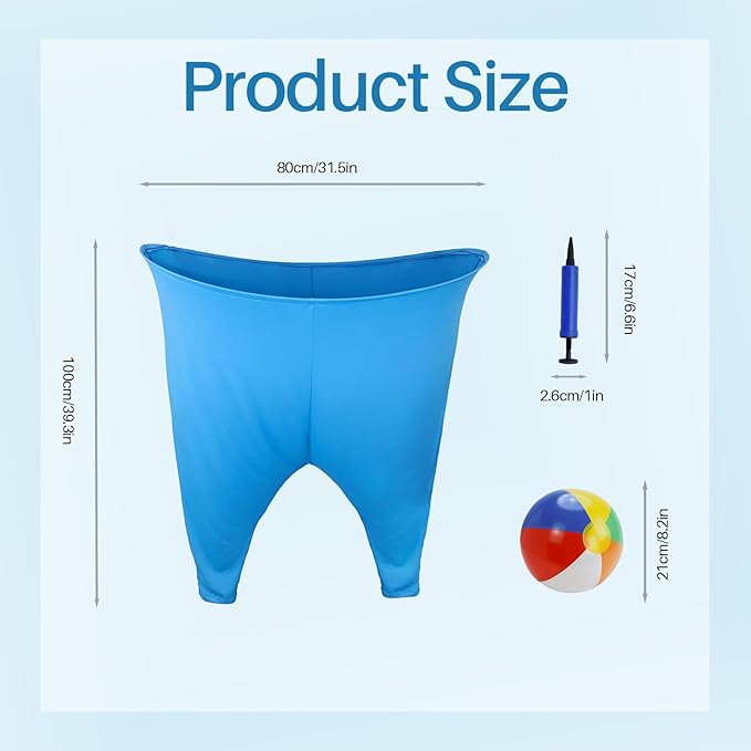 Granny Pants Yard Game – Oversized Stretchy Pants Outdoor Toss Game with Bouncy Balls & Pump, Fun Reunion Party Game for Adults, Perfect for Backyard, Field Day & Team Activities