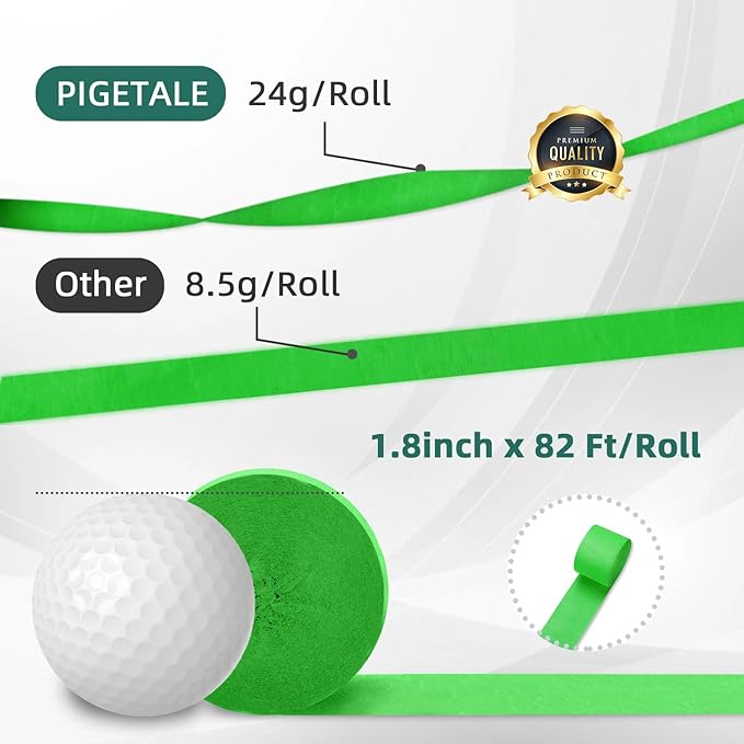 PIGETALE 8 Pack Green White Crepe Paper Streamers Rolls, 656ft Party Streamers for Birthday Wedding Baby Bridal Shower Decorations Halloween Christmas Craft Festival Supplies (1.8 Inch x 82 Ft/Roll)