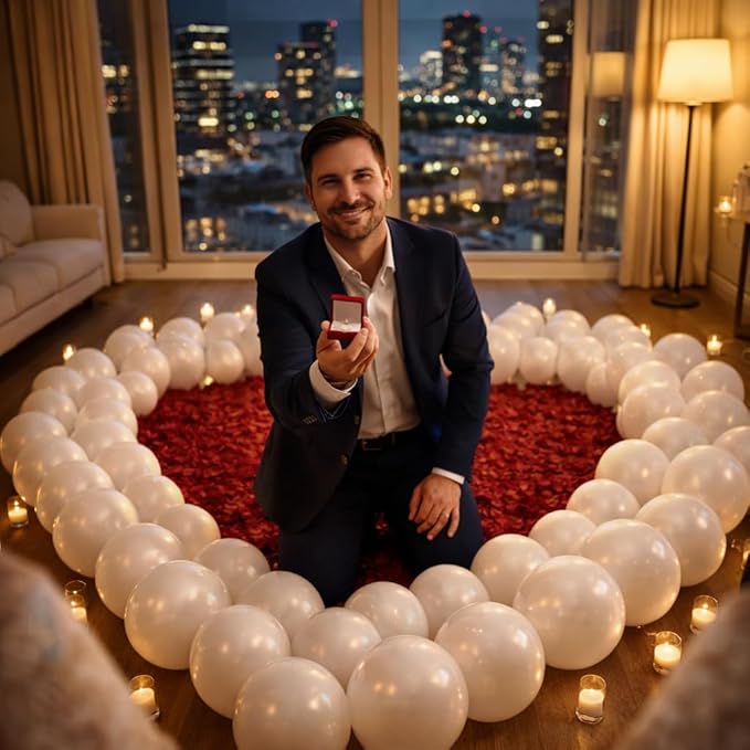 White Balloons 100 Pack, Latex Party Balloons, 12 Inch Round Helium Balloon for Wedding Birthday Christmas Bridal Shower, Elegant Backdrop Decorations