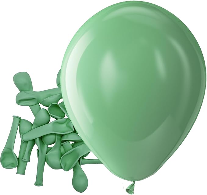 Bezente Sage Green Latex Party Balloons - 150 Pack 5 inch Round Helium Dusty Green Olive Balloons for Birthday Graduation Bridal Shower Wedding Safari Jungle Theme Party Decorations