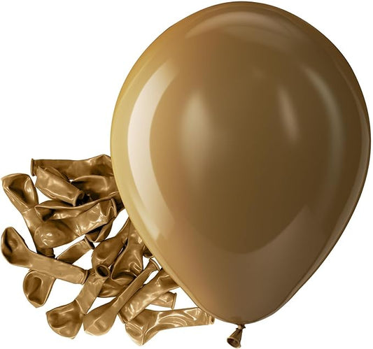 Bezente Brown Balloons Latex Party Balloons - 150 Pack 5 inch Matte Small Light Brown Helium Balloons for Birthday Bridal Shower Wedding Anniversary Party Decorations