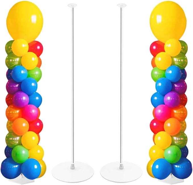 Tamodan Adjustable balloon column kit set of 2, 78 Inch balloon tower Reusable Metal Telescopic Design，balloons tower stand for Weddings, Birthdays, Baby Showers & Graduation Events