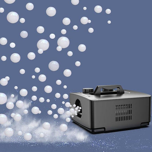 Wisdomlit Fog Bubble Machine, 2-in-1 Smoke Bubble Blower, 400W No-Spill Smoke Bubble Maker, 8000+ Colorful Bubbles | Fog Bubbles for Indoor Outdoor Birthday Halloween Party (Black)