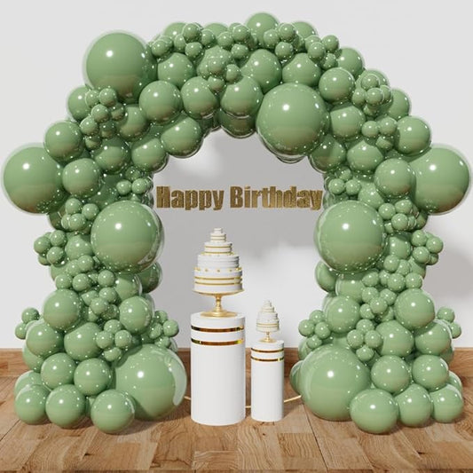 Sage Green Balloon Arch Kit 111Pcs 18 12 5 Inch Latex Party Balloons Garland for Birthday Baby Shower Wedding Engagement Anniversary Christmas Party Decorations