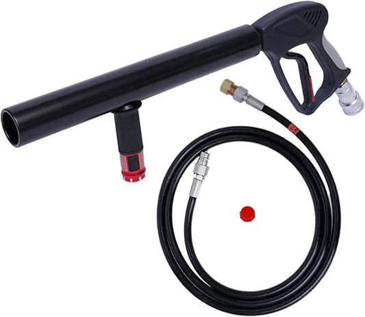 CO2 Jet Machine 16-33ft Spraying RGB LED Light CO2 Cryo Cannon Gun Stage Effect Smoke Fog Machine Club Bar DJ Effects Smoke Gun Fog Gun with 10ft Hose