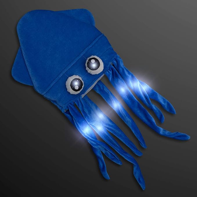 FlashingBlinkyLights Set of 4 Flashing Light Up Silly Squid Hats