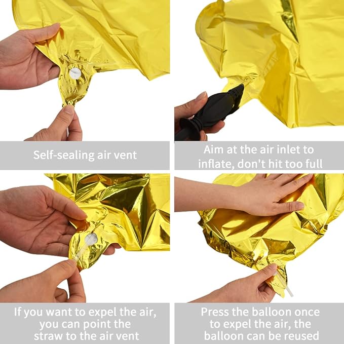 TONIFUL 40 Inch Large Gold Letter Balloons, Helium-Filled Foil Mylar Big Balloons for 2026 New Year Eve Graduation Wedding Baby Shower Birthday Party Anniversary Decorations
