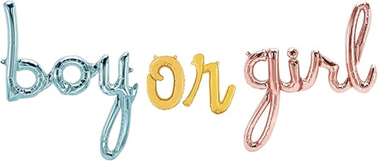 Boy Or Girl Balloon Banner Gender Reveal Balloons Gender Reveal Party Supplies Decorations Sign Ideas, 25 Inch
