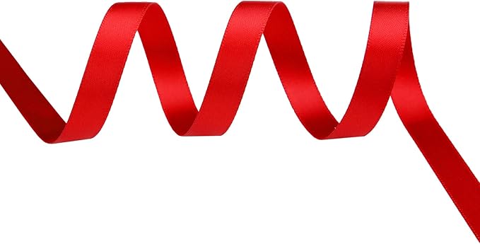 ITIsparkle 1/4" Inch Double Faced Satin Ribbon 50 Yards-Roll Set for Gift Wrapping Scrap Books Party Favor Hair Braids Baby Shower Decoration Floral Arrangement Craft Supplies, Red Ribbon