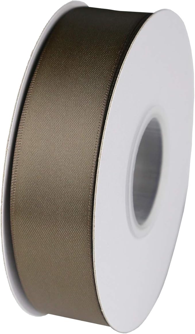 ITIsparkle 1" Inch Double Faced Satin Ribbon 50 Yards-Roll Set for Gift Wrapping Scrap Books Party Favor Hair Braids Baby Shower Decoration Floral Arrangement Craft Supplies, Dark Olive Ribbon