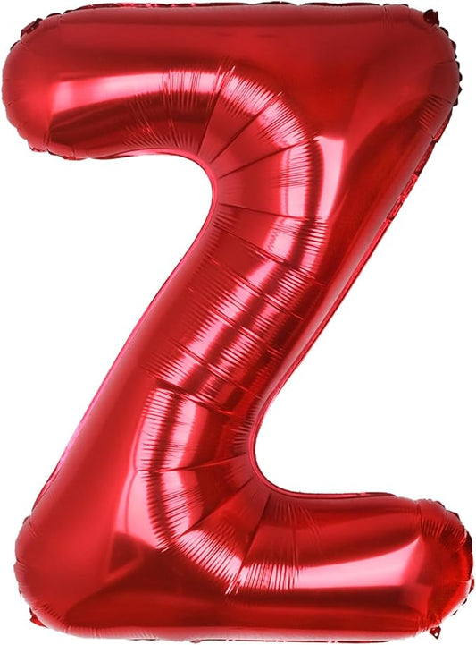 AULE red Letter Balloons Z 40Inch Large Giant big Foil Mylar red Z Balloon for Birthday Aniversary Party Decorations