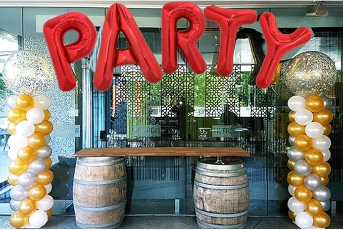 TONIFUL 40 Inch Large Bright Red Letter Balloons A-Z, Giant Jumbo Helium Foil Mylar Big Letter P Balloons for Birthday Party Anniversary Wedding Decorations