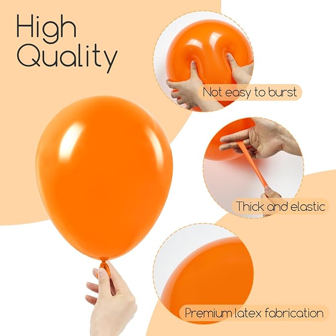 Awenztech 120pcs Orange Balloon Arch Kit, 18 12 10 5 inch Orange Latex Balloons Different Sizes Balloon Garland for Graduation Fall Tropical Birthday Party Decorations
