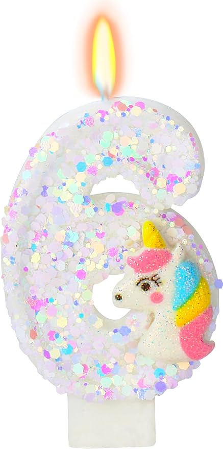 Cake Decorations- Number 6 Candle, Birthday Candles for Cake, Birthday Party Supplies, Birthday Cake Topper, Cartoon Theme Party Favors