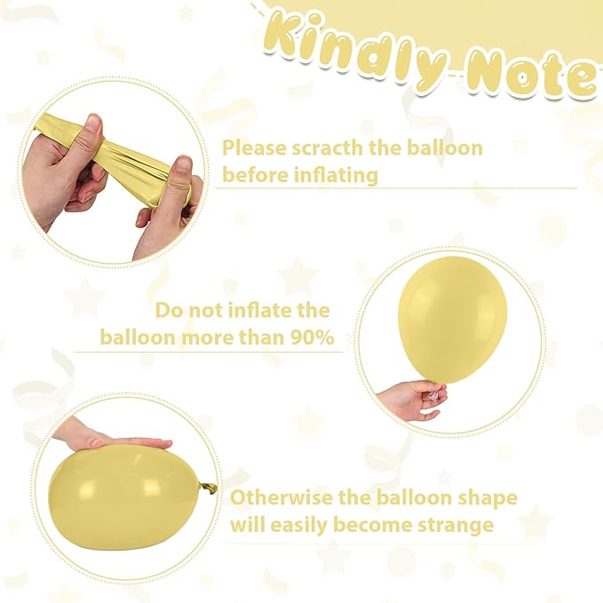 Pastel Blue Yellow Balloons, 50PCS 12Inches White Sand Macaron Yellow Balloons Baby Blue Latex Party Balloon for Baby ShowerTheme Birthday Gender Reveal Bridal Wedding Decoration