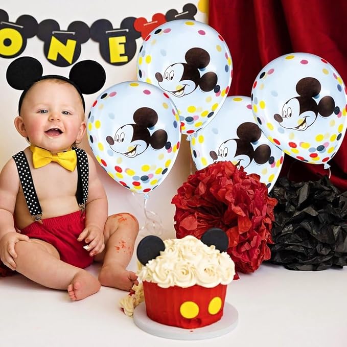 Amscan Mickey Mouse Confetti Latex Balloons | 12" | Pack of 6