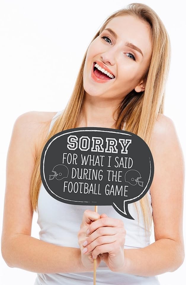 Big Dot of Happiness Funny End Zone - Football - Tailgating Party Photo Booth Props Kit - 10 Piece