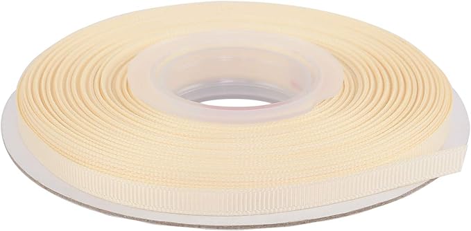 Ribbonitlux 1/4" Wide Solid Grosgrain Ribbon 25 Yards (810-Ivory）, Set for Gift Wrapping, Party Decor, Sewing Applications, Wedding and Craft