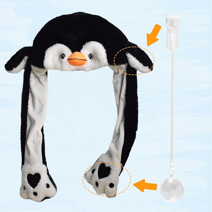 Animal Hat with Funny Plush Moving Ears,Crazy Hats for Kids Holiday Cosplay Easter Dress Up Cute Hat Kids Gift