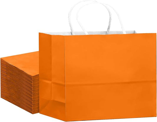 qiqee 24PCS Large Gift Bag with Handles Bulk 13"x4.5"x10" Gift Bags Salmon Bags Multiple Uses (32x11x25cm,Wide Large)