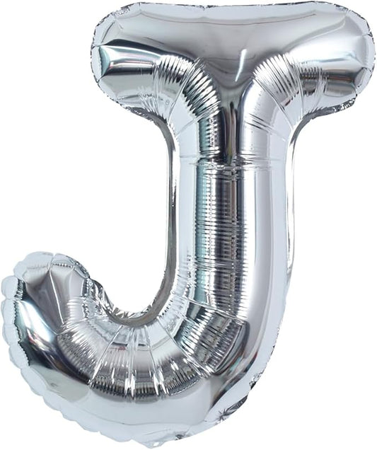 TONIFUL 40 Inch Large Silver Letter J Balloons Helium Balloons,Foil Mylar Big Letter Balloons for 2026 New Year Eve Graduation Wedding Baby Shower Birthday Party Anniversary Supplies Decorations