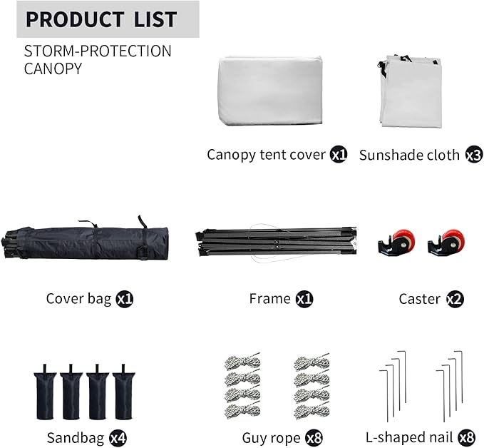 10x10 Pop up Canopy Tent with Sidewalls,Heavy Duty Waterproof Sun Shade Canopy Easy up Canopy with Wheel Bag Commercial Gazebo Tent for Outdoors Parties Vendors Camping Beach (Light Gray)
