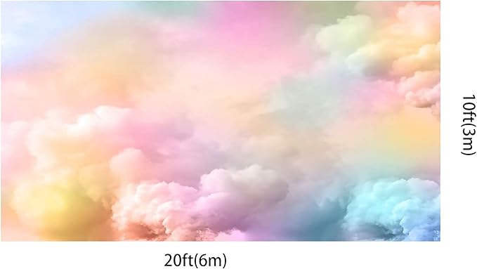 Kate Mysterious Colorful Clouds and Sky Photography Backgrounds 20x10ft Abstract Blur Backdrop Studio Baby Birthday Holiday Party Banner Photoshoot