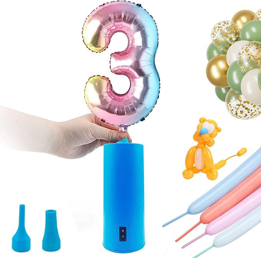 Balloon Pump Electric Air Pump for Balloons Portable Balloon Inflators Blower Machine for Birthday Party Balloon Decorations for Long Animal Twisty Curly Balloon, Foil Balloons(12V 18W)