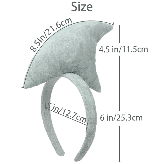 Beviliu Shark Headbands, Animal Headband Shark Fin Headband for Adults Halloween Cosplay, Shark Fin Costume Accessories for Shark Sea Ocean Party Birthday, 2Pack