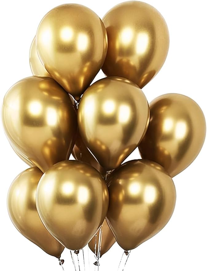Voircoloria Metallic Gold Balloons, 66pack 12inch Chrome Gold Latex Party Balloons for Graduation, Wedding, New Year, Birthday, Baby Shower, Anniversary Party Decorations