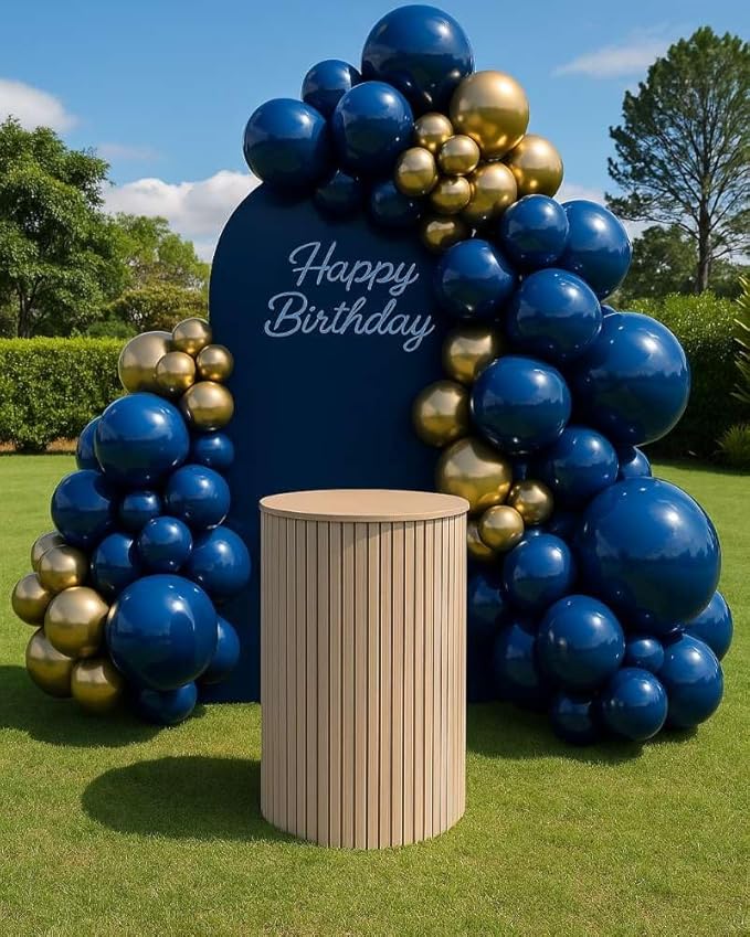 Navy Blue and Gold Balloon Garland Arch Kit 153pcs with Star, 22 18 12 10 5in Different Size Navy Blue Gold White Confetti Latex Balloons for Graduation Baby Shower Birthday Party Decorations
