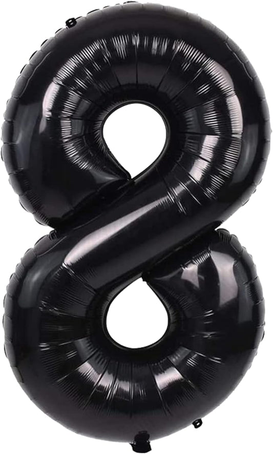 40 inch Number Balloon 0-9 Black Large Number 8 Balloons,Digital Balloons for Birthday Party Celebration Decorations Supplies, Helium Foil Number Balloons for Wedding Anniversary