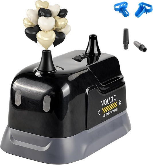 Balloon Pump Electric, Dual Nozzle Balloon Inflator Air Pump, Fast & Easy Inflation for Party Decorations, Birthday Decorations – Lightweight, Portable Balloon Blower Machine