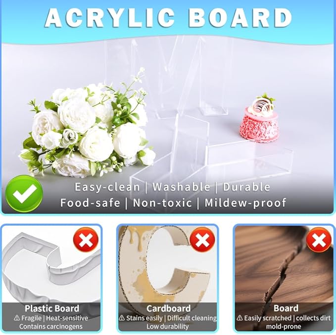 10" Acrylic Charcuterie Letters Fillable Tray, Reusable Alphabet Number Shaped Serving Plates for Charcuterie Board, Display Fruit, Candy, Cake, Party Decor, Birthday, Anniversary（Q）