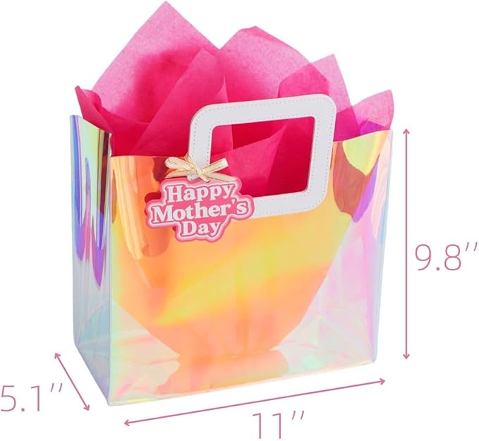 11'' Medium Mothers Day Gift Bag with Tissue Paper and Gift Tag