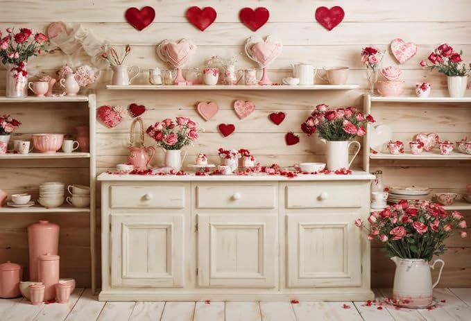 Kate Kitchen Photography Backdrop Children Sweet Kitchen Photo Background Birthday Party Photo Booth Props, 7x5ft