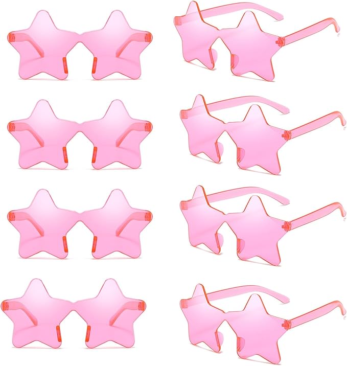 LIULIUBTY Star Shaped Sunglasses, Heart Sunglasses for Bachelorette Party, Colorful Party Favors