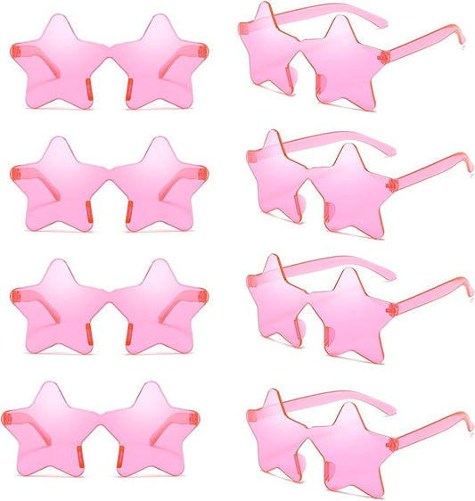 LIULIUBTY Star Shaped Sunglasses, Heart Sunglasses for Bachelorette Party, Colorful Party Favors