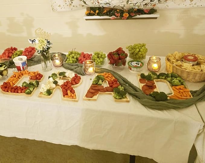 15.8"*11.8" Grad Fillable Charcuterie Tray, Bamboo Larger Size Charcuterie Board Box, Wooden Serving Trays ﻿for Fruit Cheese Platter Vegetable Food Dish Plates Graduation Ceremony Party Decor