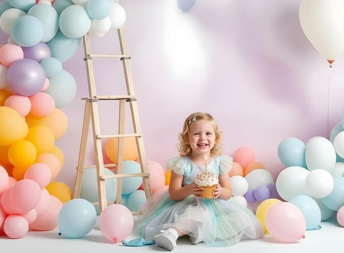 Kate Birthday Party Backdrops Balloons Decorations Cake Smash Cloud Photography Background 7x5ft