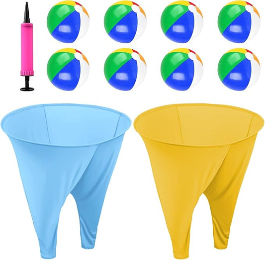 Granny Pants Yard Game Freaky Party Games Pants with Bouncy Balls and Air Pump Oversized Granny Pants Outdoor Game for Adults and Family Interactive Throwing Game for Group Gatherings
