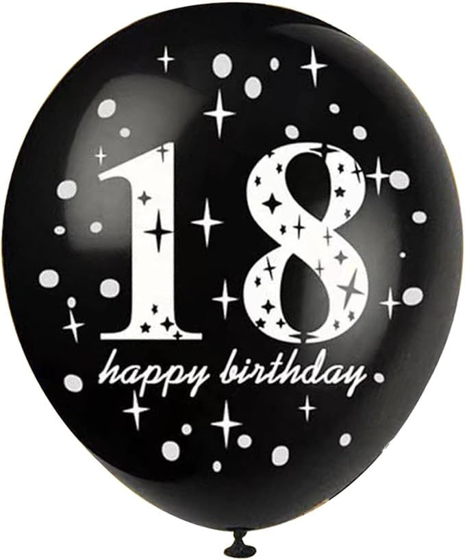 SHUNTAI 18th Birthday Balloons Gold and Black 18th Birthday Decorations,Latex Gold Confetti Balloon for Boys Girls 18 Year Old Anniversary Theme Party Supplies 15 Pieces 12 Inch