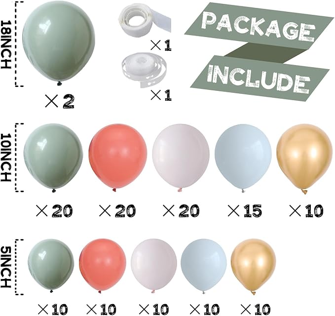 Bridal Shower Balloon Arch Garland Kit, 139pcs Sage Green Retro Dusty Pink Metallic Gold Balloons for Bachelorette Bride To Be Wedding Birthday Party Decorations